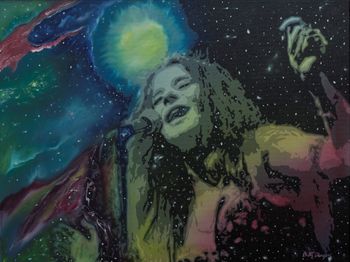 "Cosmic Janis' acrylic and oil on canvas 18x24
