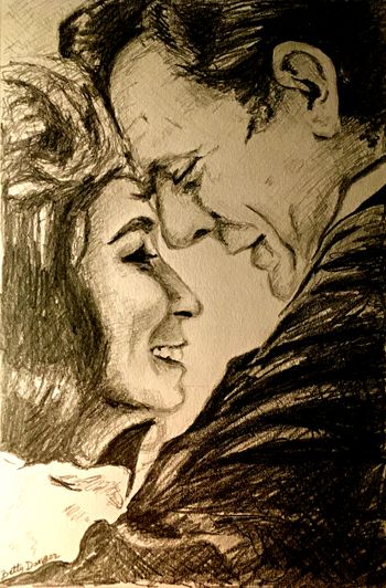 'Johnny and June' Graphite on paper 8x10
