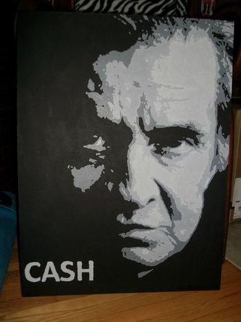Johnny Cash. acrylic on canvas, for my Dad
