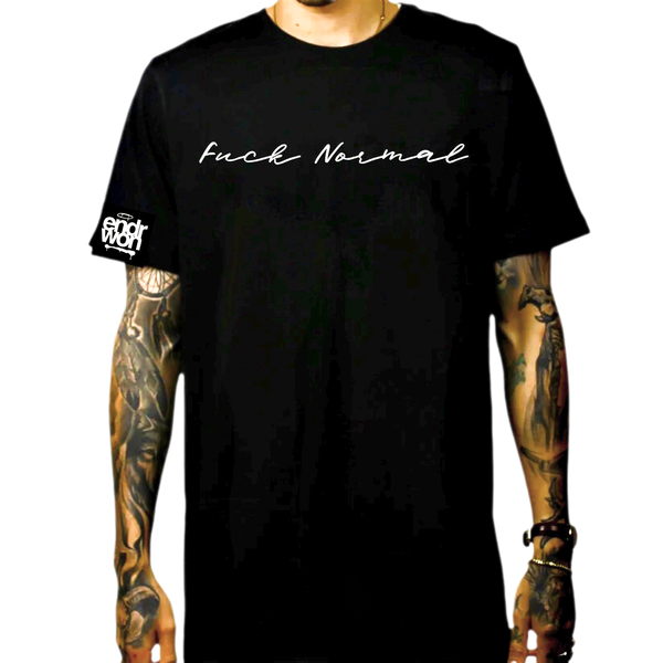 *NEW! SIGNATURE "FUCK NORMAL" BLACK UNISEX T-SHIRT