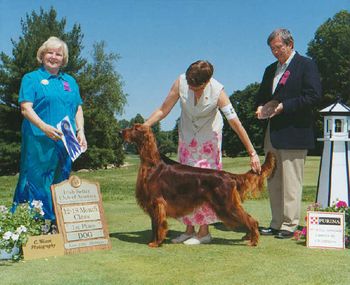 Bailey is shown winning the 12-18 month class at the Michigan National, and handled by good friend, Cheryl Mika.
