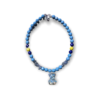 Bear Charm with Aquamarine Necklace