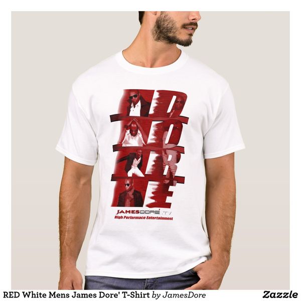 RED White Mens James Dore' T-Shirt