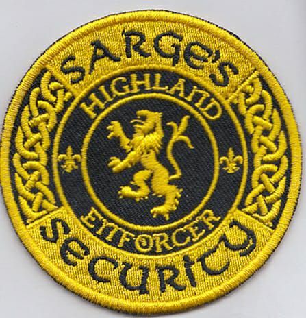 Embroidered Sarge's Security Iron on Patch 