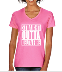 Pink Ladies' Straight Outta Delta Fire Shirt