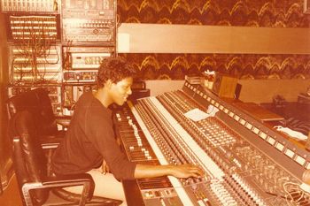 Light Of The World drummer Everton  McCalla at Polydor recording studio, producing our 1st single 'Dance Dance Dance' - 1980
