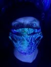 UV reactive purple and green mask