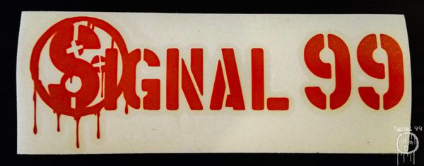 Signal 99 Logo text 2 x 5.5 inches - Red