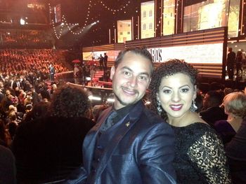 At the Grammys with my wife
