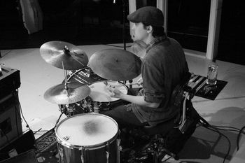 Deacon on drums
