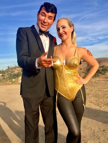 Stacey Anne as "Madonna" with "Dean Martin," on a music video shoot for a Universal Music Group artist
