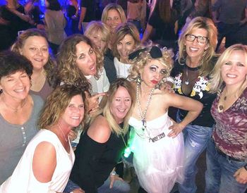 Stacey Anne as "Madonna" with fans at the Gaslamp in Long Beach
