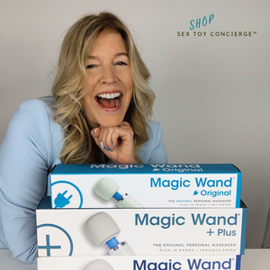Dr. Sunny Rodgers, founder of Shop Sex Toy Concierge with Magic Wand massagers.