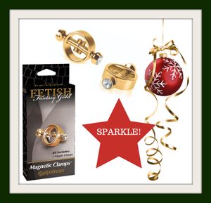 Holidays SPARKLE with Fetish Fantasy Gold Magnetic Clamps!