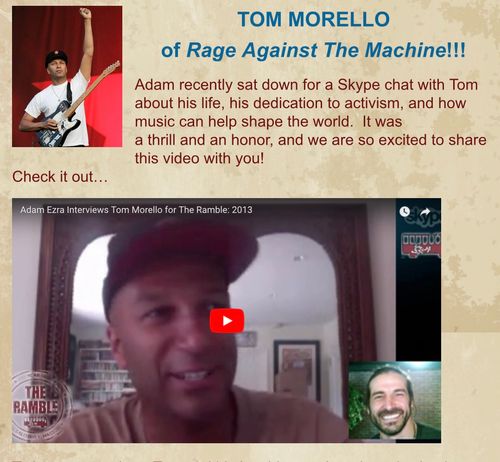 Adam Interviews Tom Morello of Rage Against the Machine for The Ramble 2013