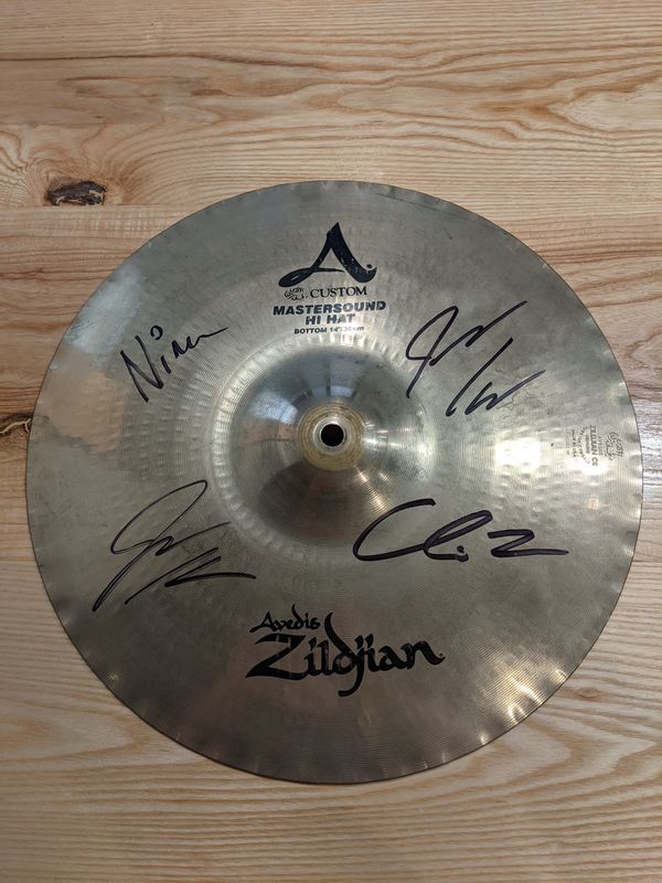 IT WAS METAL AUTOGRAPHED HI-HAT CYMBAL