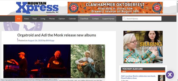August 2020 Mountain Xpress feature with article by esteemed music writer Bill Kopp!