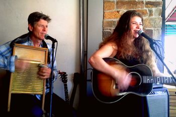 Duo with Sandy Bone on Italian Day, Commercial Drive.
