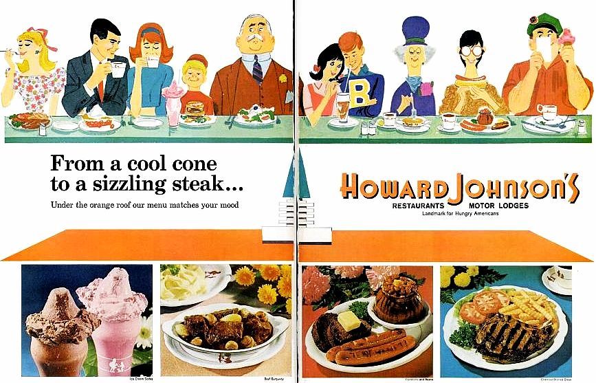 1965 Howard Johnson's Ad Clamboree Seafood Dinner