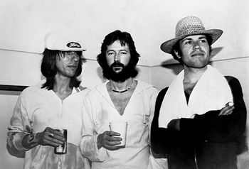 Jeff Beck, Eric Clapton and Jan backstage
