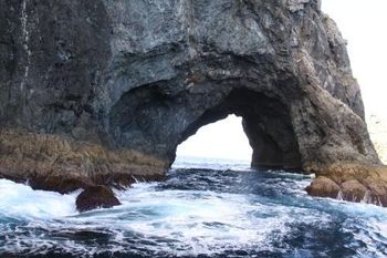The hole in the rock at Percy Island, Bay of Islands

