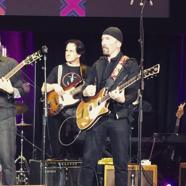 ​On stage with U2’s The Edge at The Skirball Center, LA