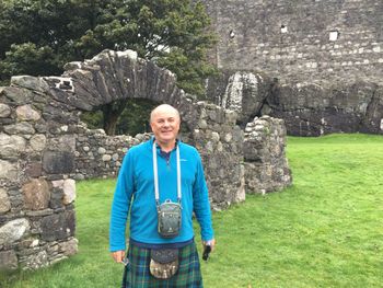 Colin standing in front of Dunstaffnage Castle, Argyll Scotland.
