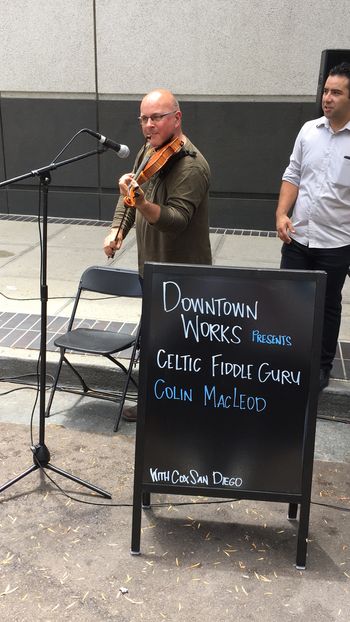Colin is playing for one of the Wednesday lunchtime events in Downtown San Diego. Downtown Works is the coworking space where Colin hangs out when he is in San Diego.

