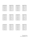 uke chord charts - open position with nut and dots
