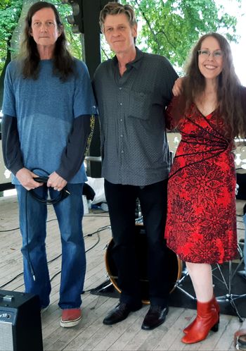 John Texas Haynes, Sandy (Sandy Bone) Smith, Lucie at Haywood Bandstand, Aug 11, 2019 photo:  Glenn Coffin
