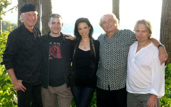 WHITE / From left to right:  Steve Boyce, JS, Robyn Dawn, Alan White, Karl Haug.  Photo by Jerry and Lois Levin

