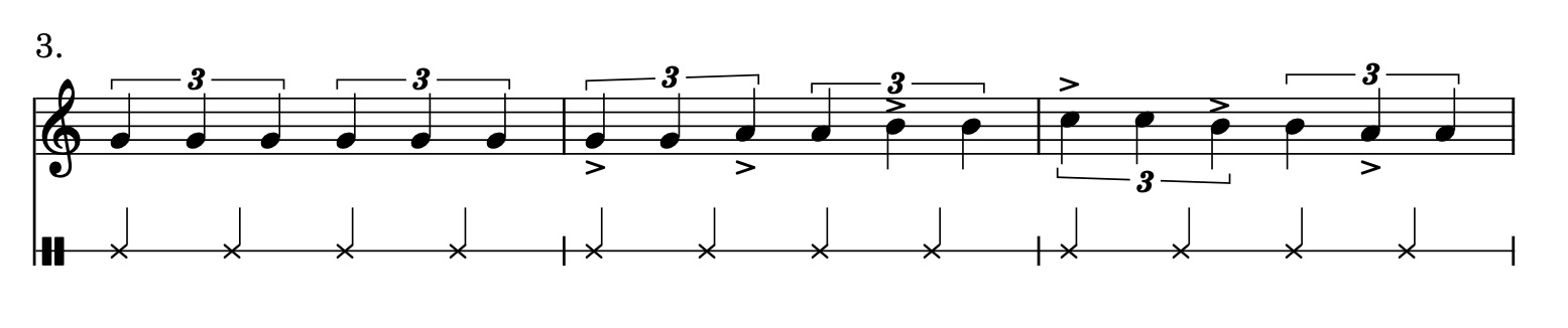 Paired Quarter Note Triplets