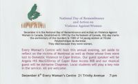 National Day of Remembrance and Action on Violence Against Women