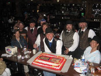 09-30-09: Our friend Mark Jenkins provided a beautiful photo cake with our album cover and logo.
