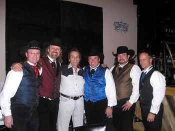 2006 - We played in Greeley, Colorado at Doug Kershaw's Bayou
House, and guess who showed up. We couldn't twist his arm to
sit in with us, but the legendary Doug Kershaw watched a
couple sets and took this shot with us.
