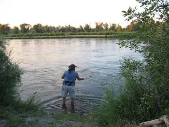 08-10-08: Keith trying to snag a big one on the Snake River in Idaho
