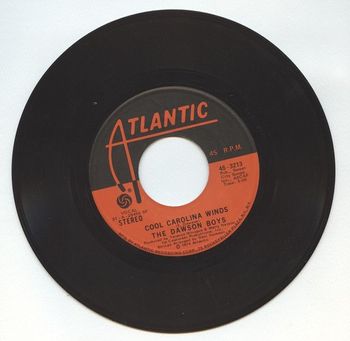 Atlantic Records single of Cool Carolina Winds, 1975.
