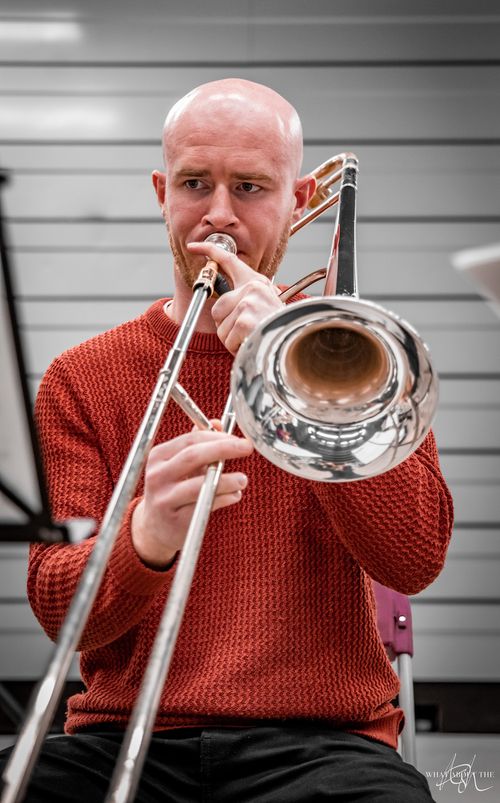 Olli Martin playing the trombone