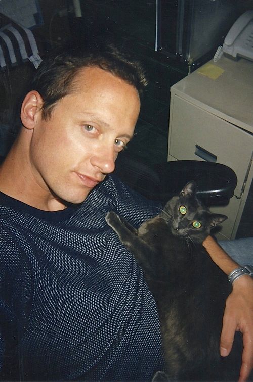 Craig with Rudy the studio cat