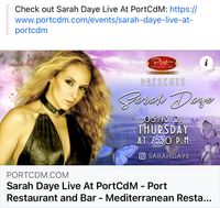 Sarah Daye LIVE @ PORT RESTAURANT AND BAR