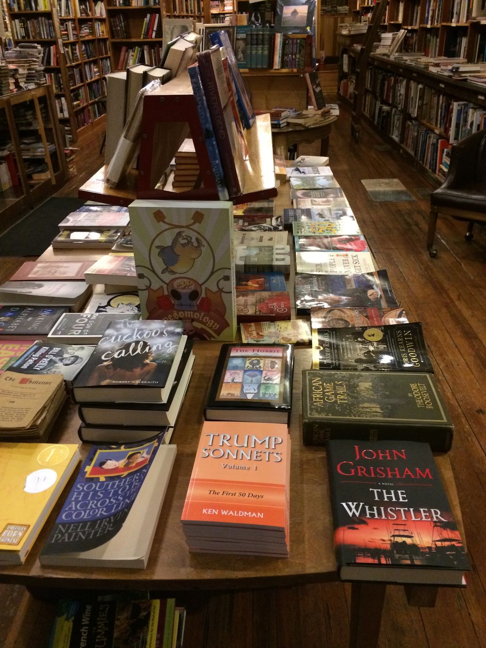 Photo taken by Tom Wayne, co-owner of Prospero's Books in Kansas City. Tom, along with co-owner, Will Leathem, have been most supportive of this project (and have sold plenty of books and hosted a pair of events).  One hope: more bookstores like Prospero's!