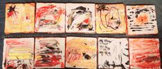 10 Tiles from The  Naïve Poet Abstract Art on Collection
