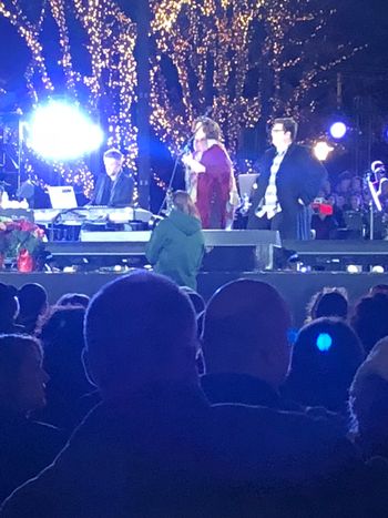 Michael W. Smith, Amy Grant, and Jordan Smith at the Lighting of the Green, Nashville, TN 2017
