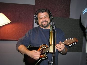 On mandolin in the studio
