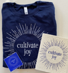 Cultivate Joy Long-sleeved T-shirt and Swedish Dishcloths bundle