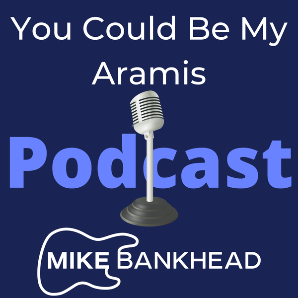 logo for the You Could Be My Aramis podcast - a microphone with the name of the podcast and Mike's official logo