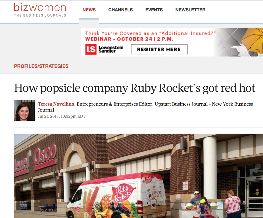 ​​​​​​​Click to read more about Ruby's Rockets in the New York Business Journal