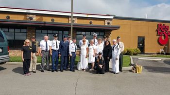 Ann with ETMAC Delegation to funerals of two of the fallen, Chattanooga 5
