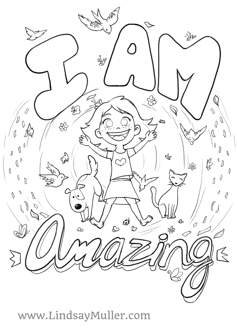 Self Esteem Colouring Pages for Kids