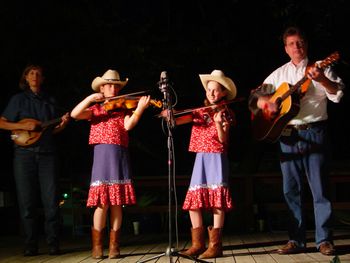 The Pendleton Family Fiddlers entertain at the American Heritage Music Festival in Grove, Oklahoma.
